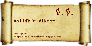 Vollár Viktor névjegykártya